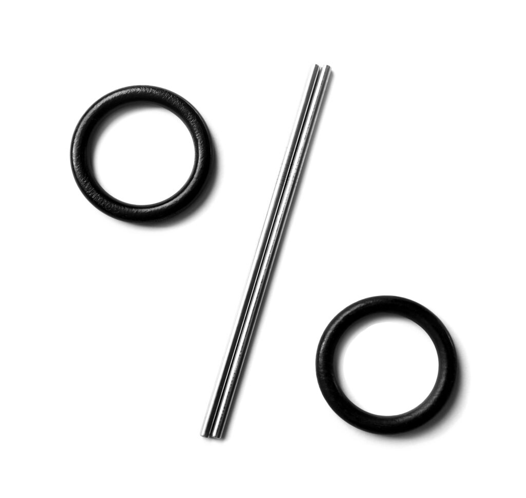 The percent sign. Concept: discount sale Isolate